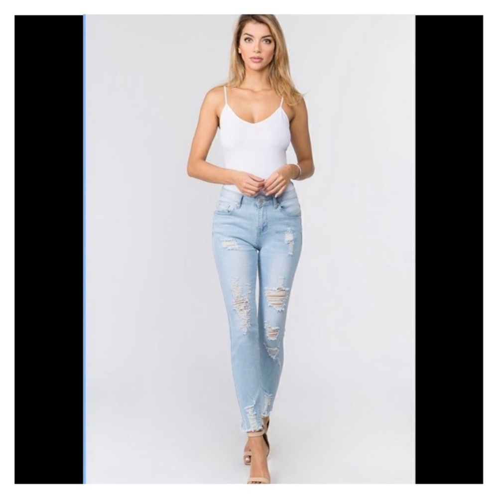 American Bazi Blue Distressed Denim Jeans Size 1X